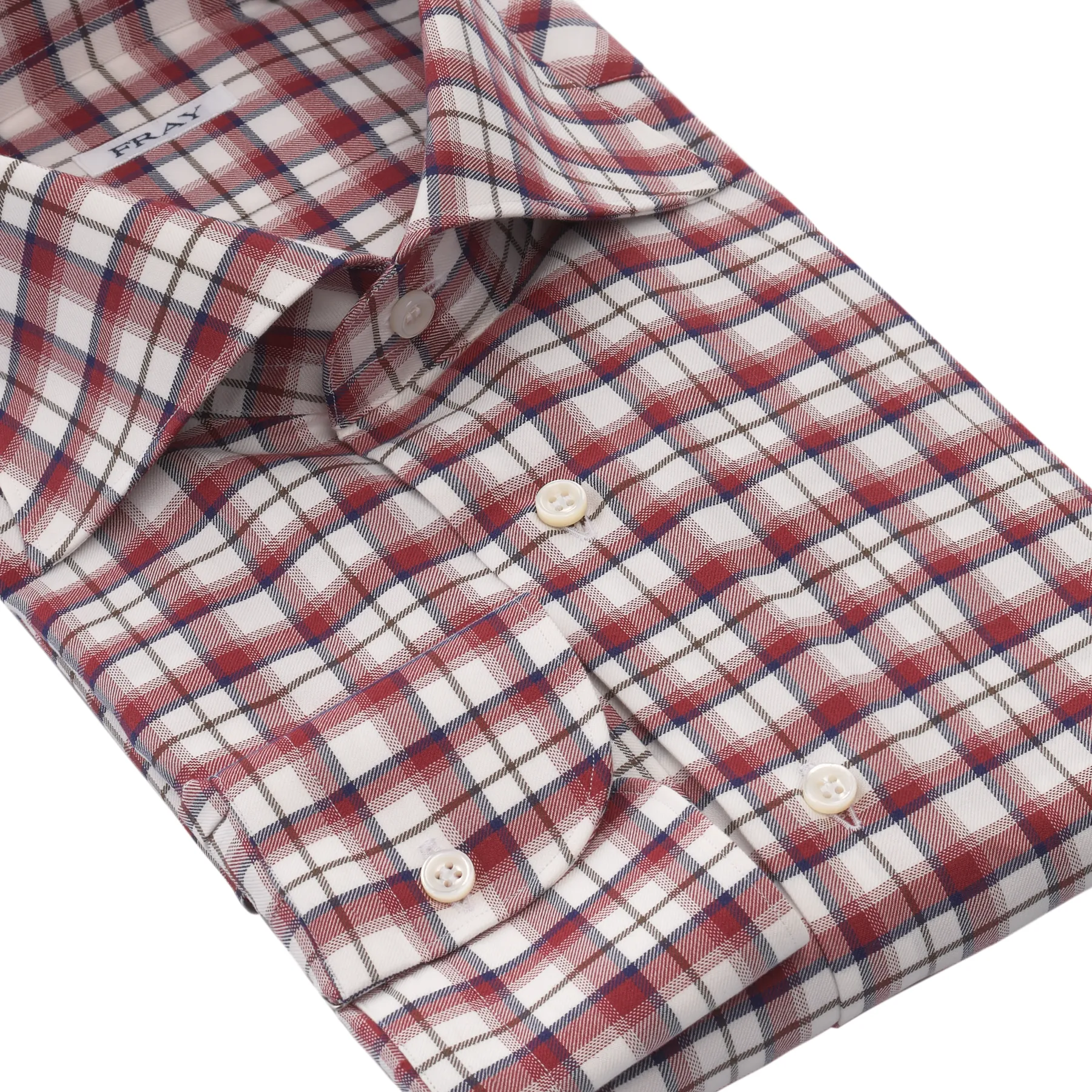 Checked Cotton Shirt in Red
