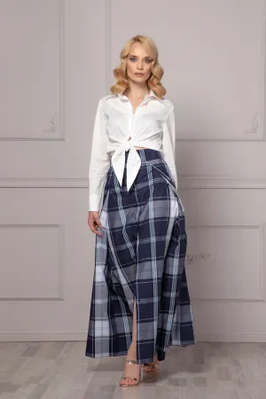 CHECKERED PLEATED SKIRT