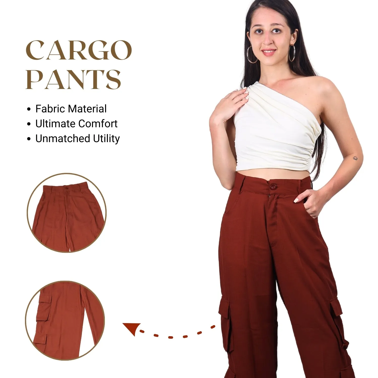 Chic High-Waist Multi-Pocket Cargo Pants | GloFash