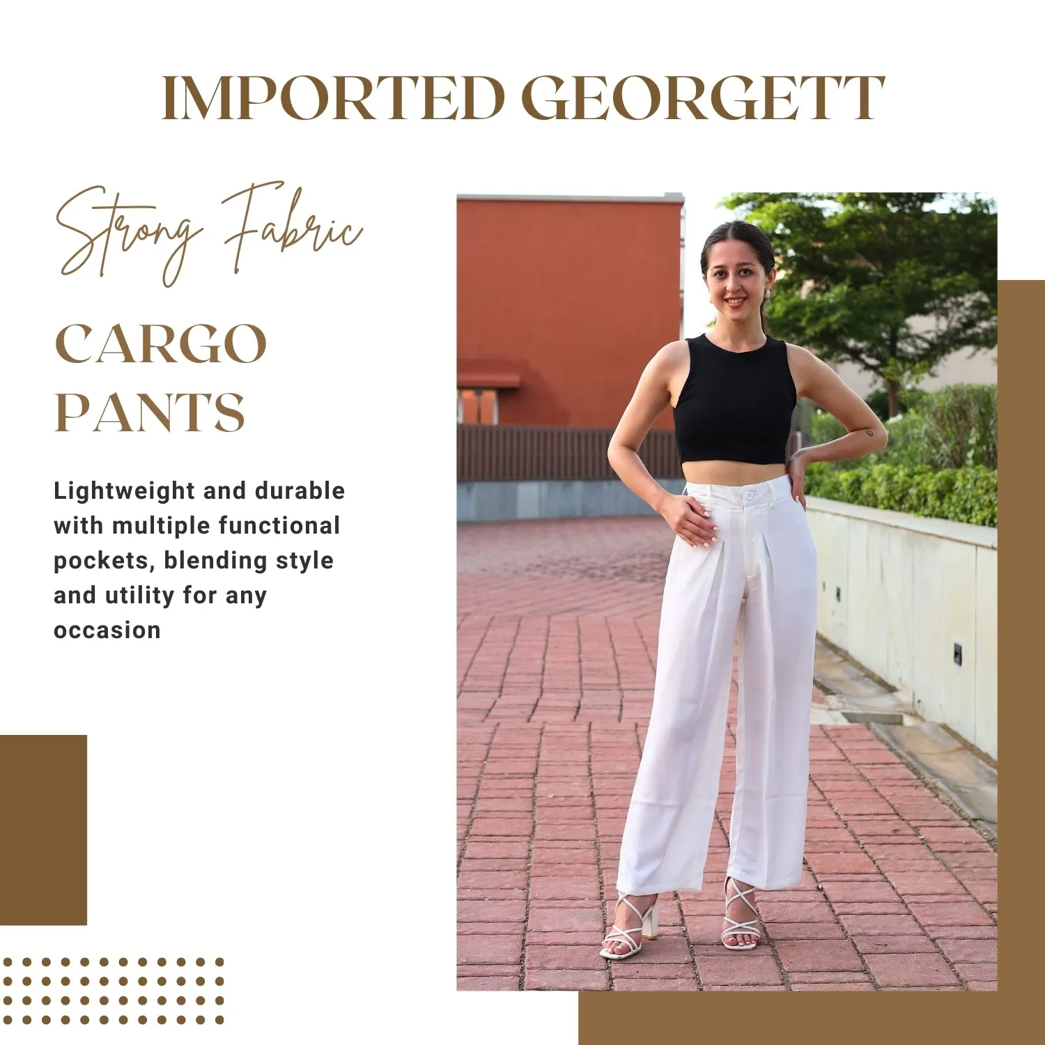 Chic High-Waist Multi-Pocket Cargo Pants | GloFash
