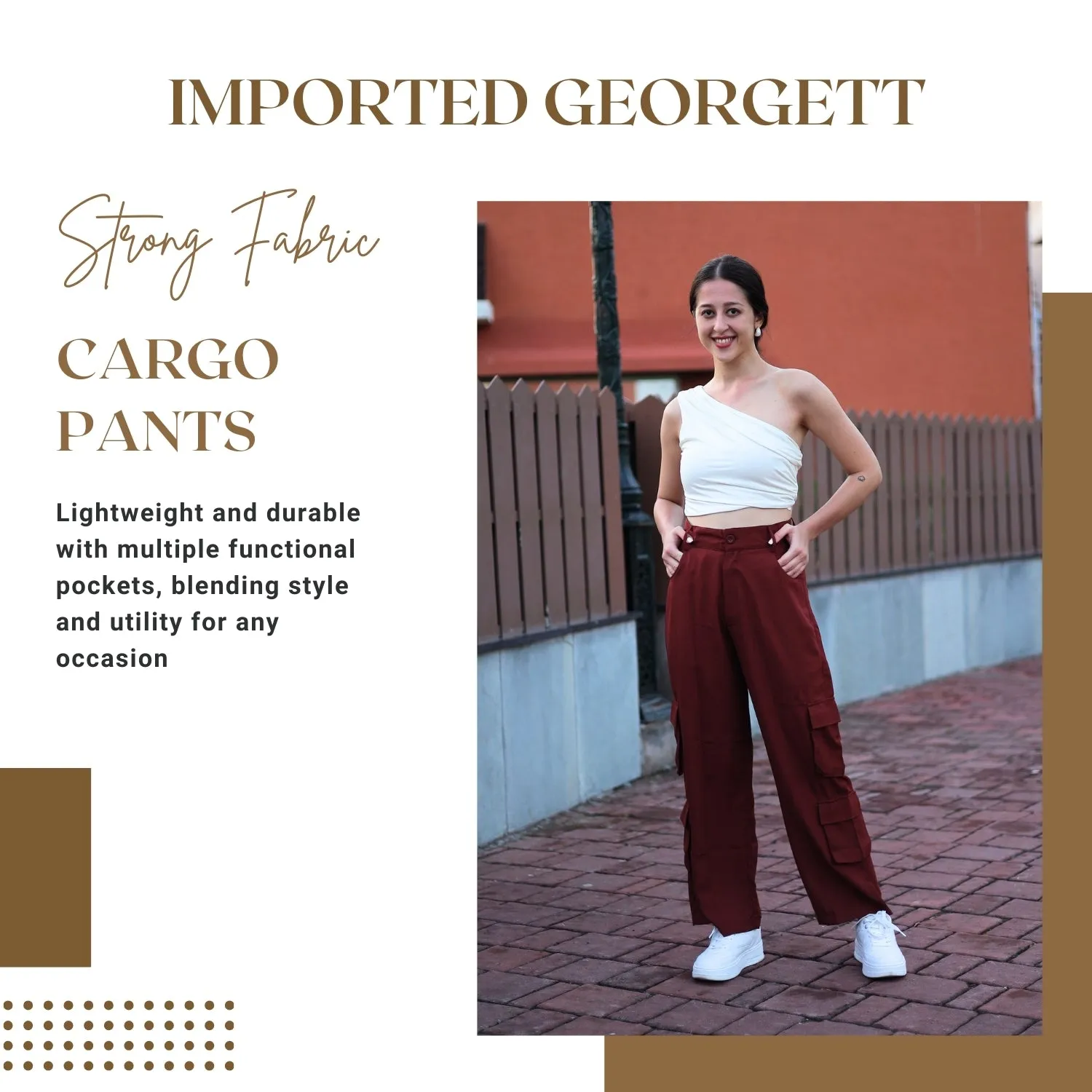 Chic High-Waist Multi-Pocket Cargo Pants | GloFash