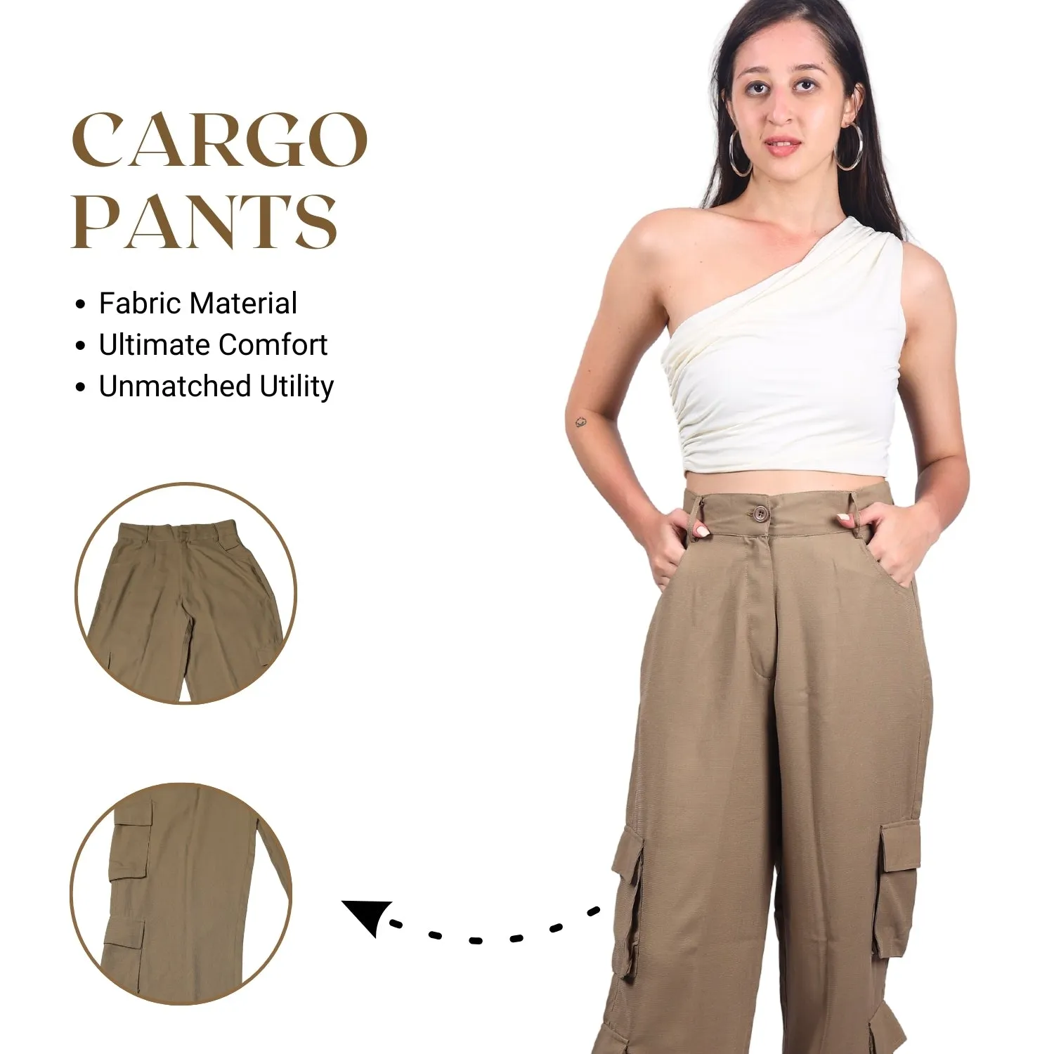 Chic High-Waist Multi-Pocket Cargo Pants | GloFash