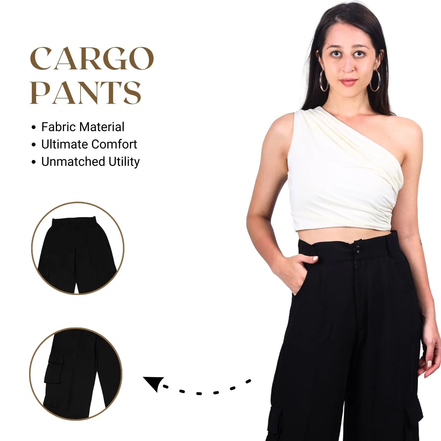 Chic High-Waist Multi-Pocket Cargo Pants | GloFash