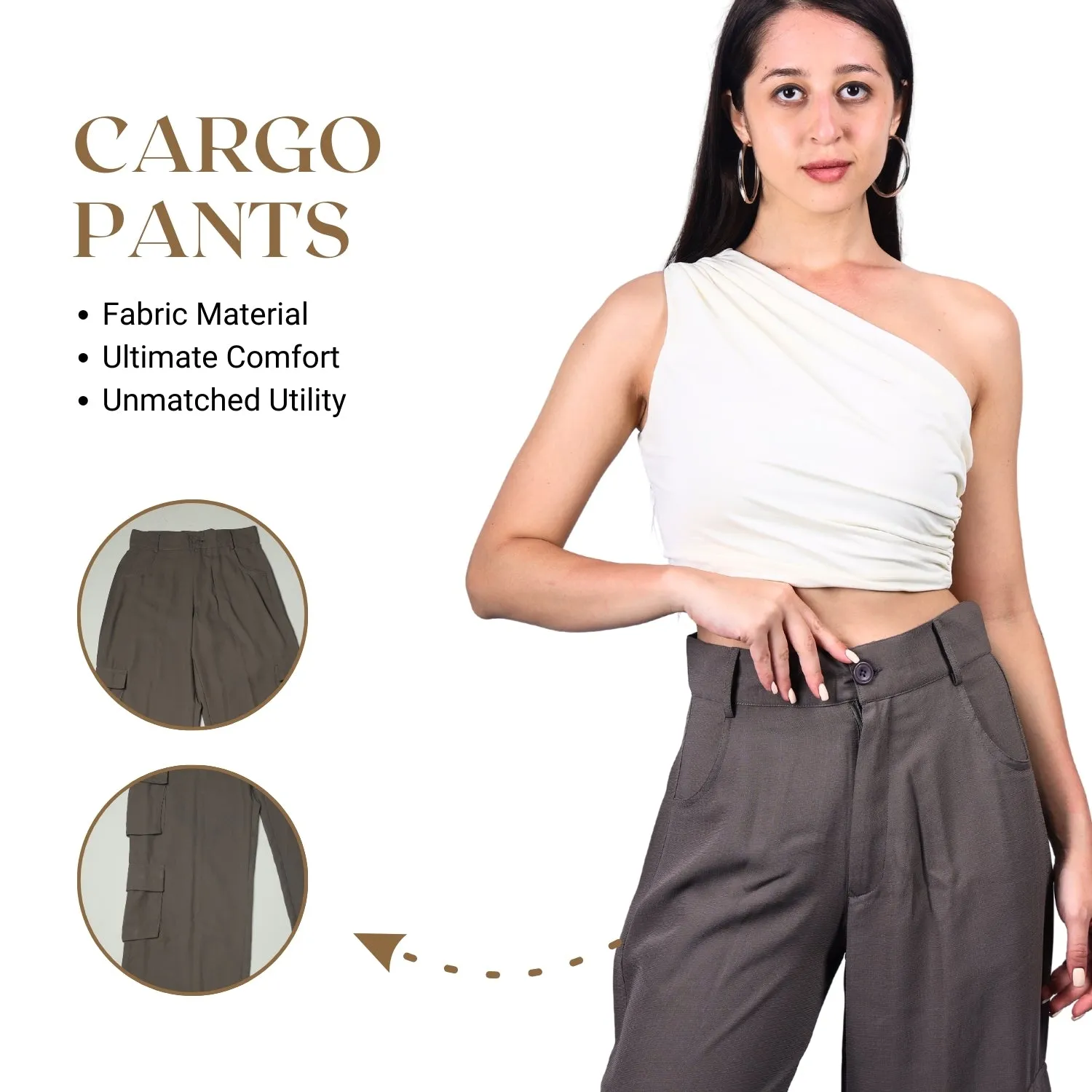 Chic High-Waist Multi-Pocket Cargo Pants | GloFash