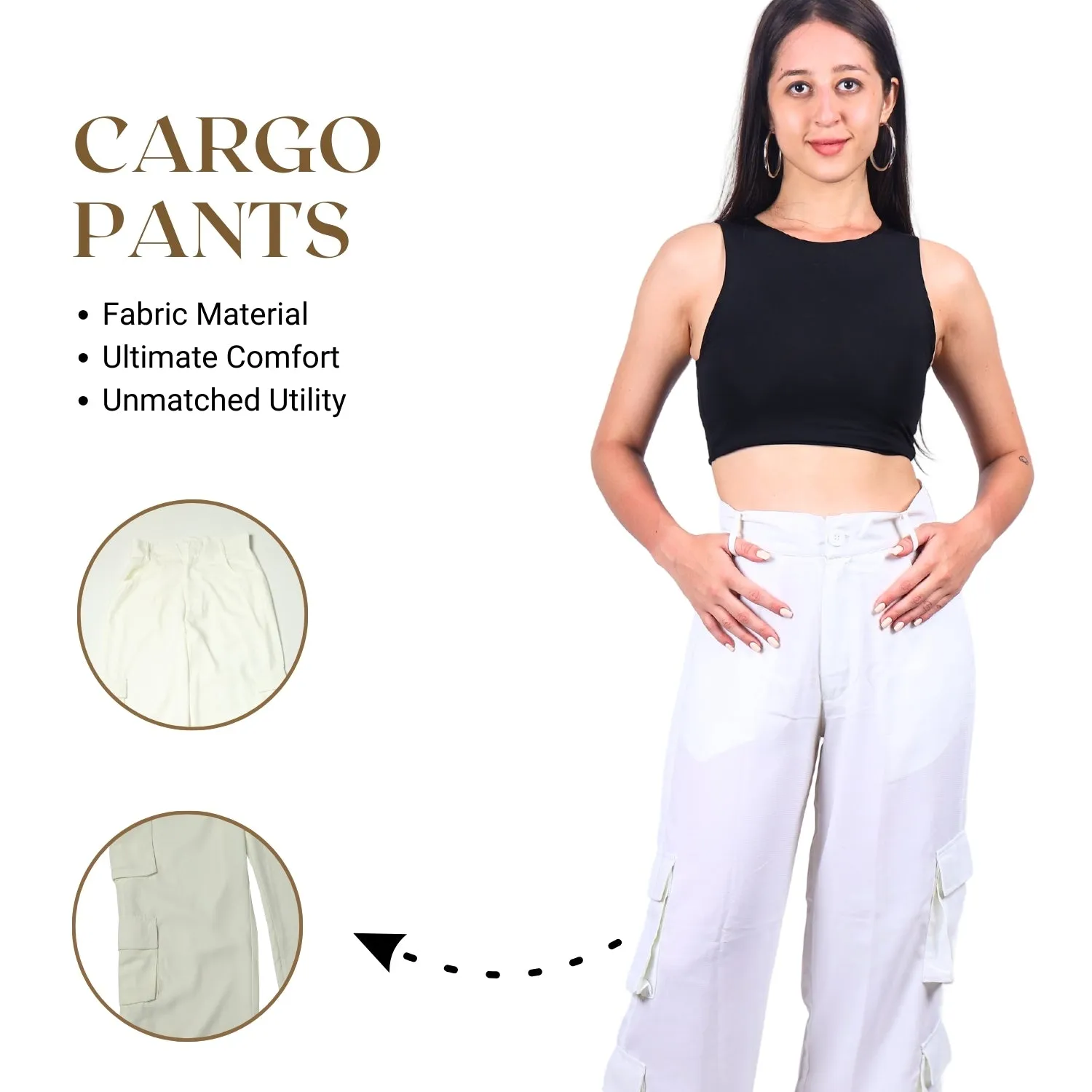 Chic High-Waist Multi-Pocket Cargo Pants | GloFash