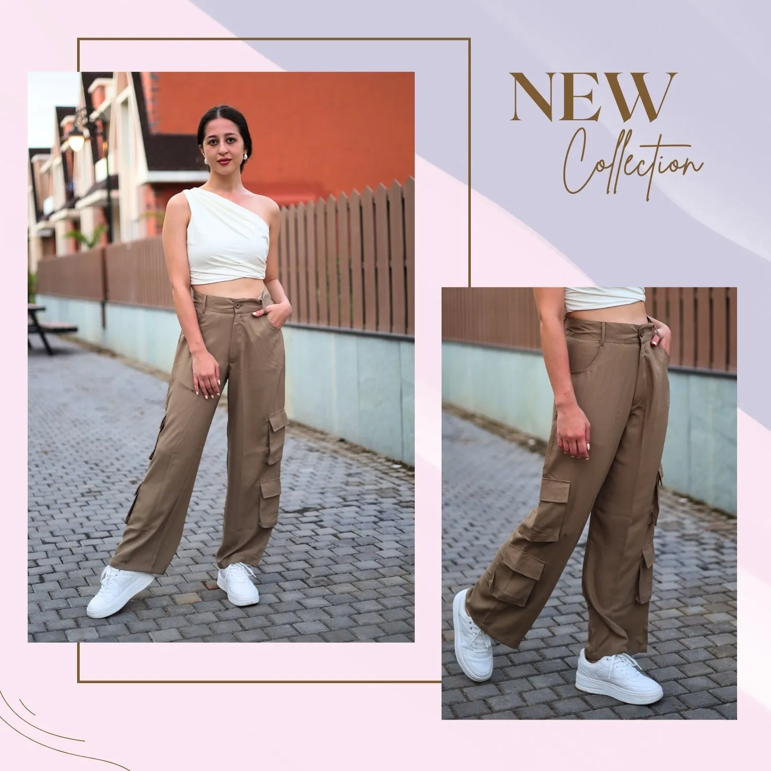 Chic High-Waist Multi-Pocket Cargo Pants | GloFash