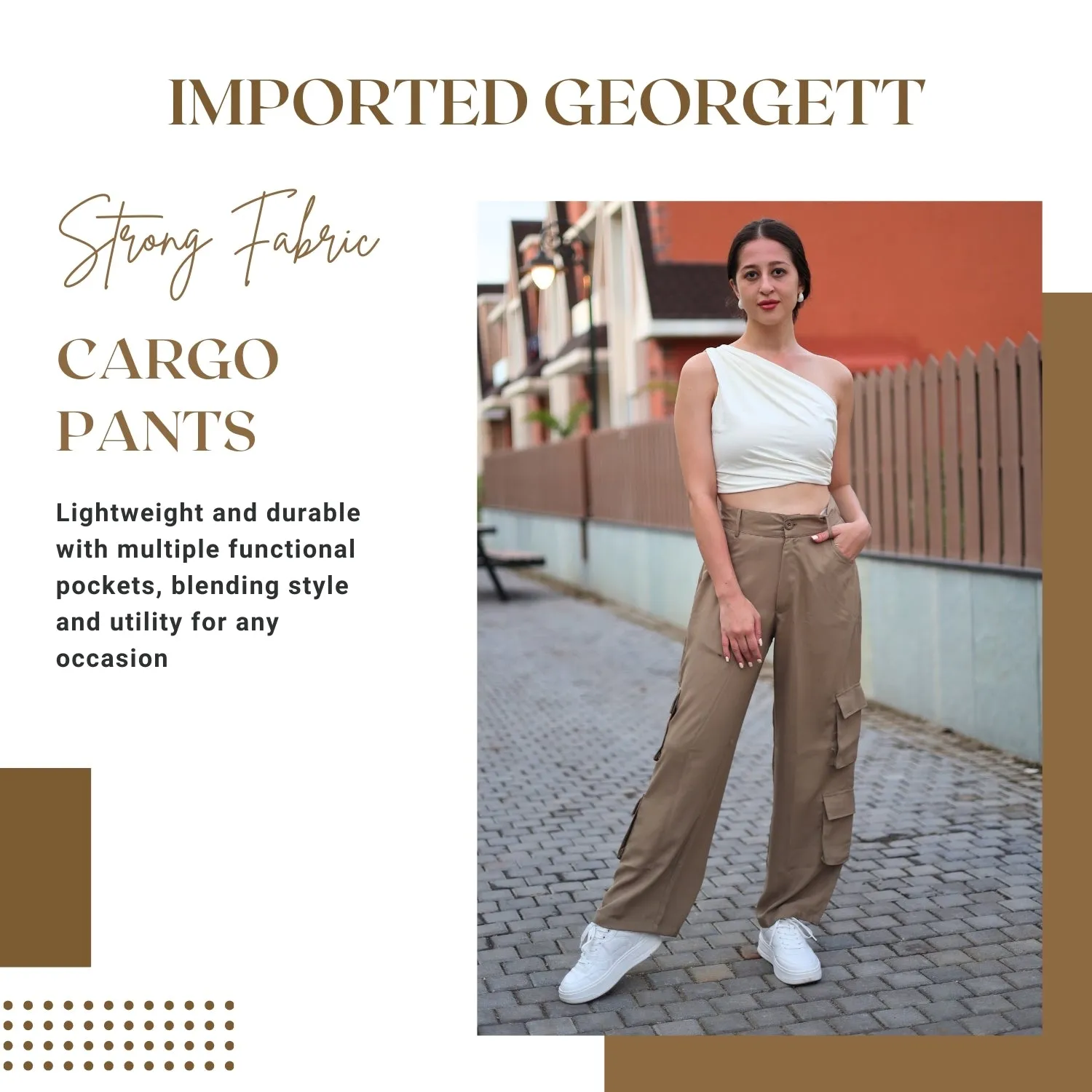Chic High-Waist Multi-Pocket Cargo Pants | GloFash