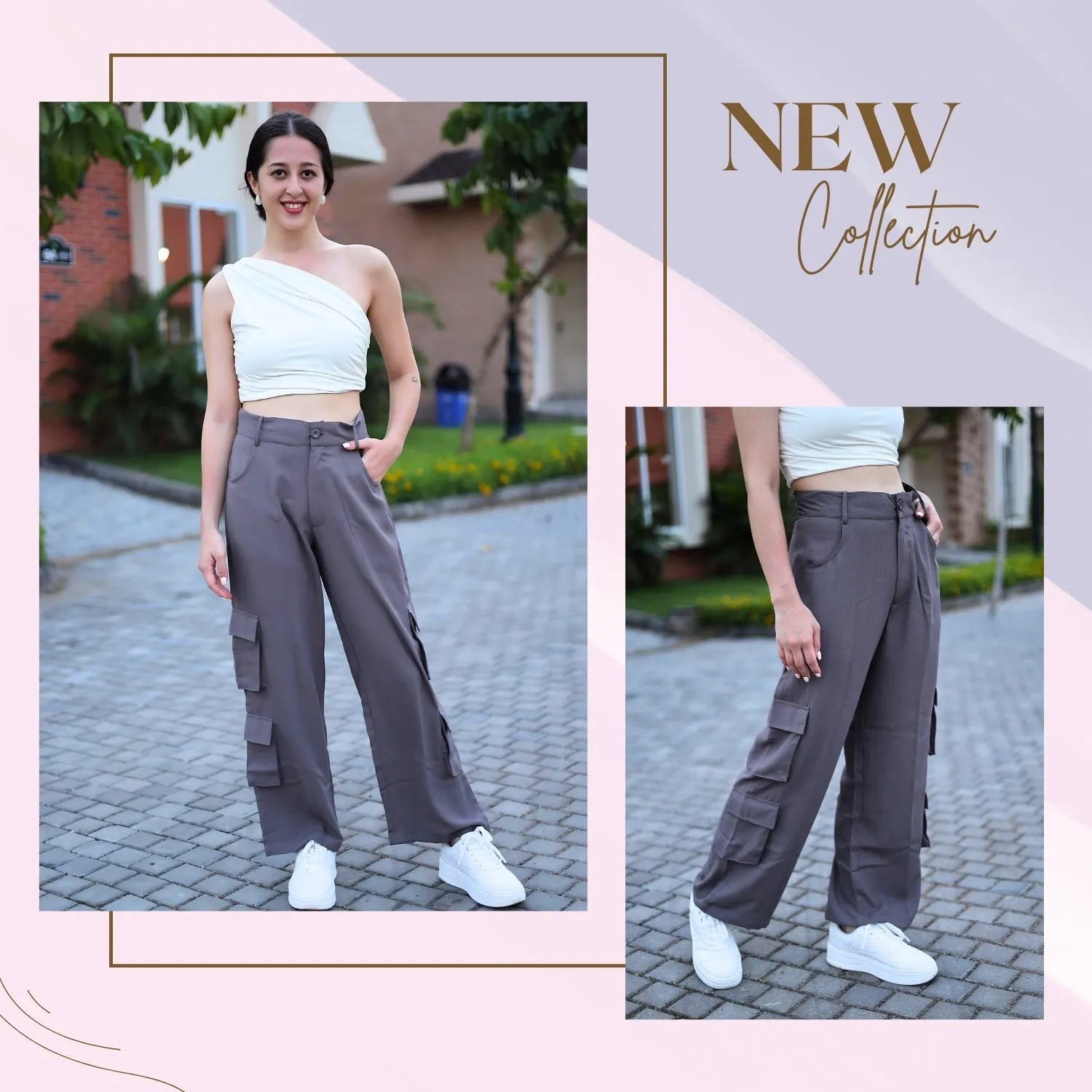 Chic High-Waist Multi-Pocket Cargo Pants | GloFash
