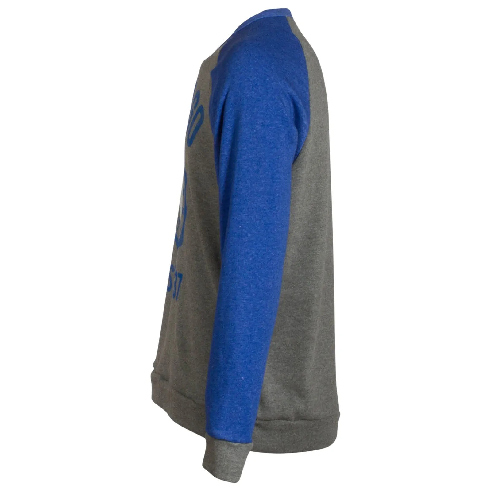 Chicago Men's Heather Grey and Royal Crew Neck Sweatshirt