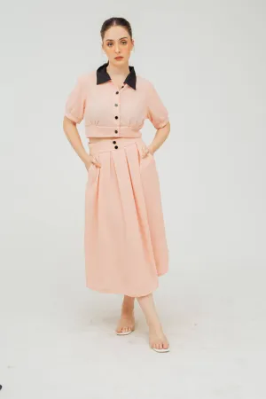 Clarisse Puff Sleeve Top and Pleated Skirt Coordinates