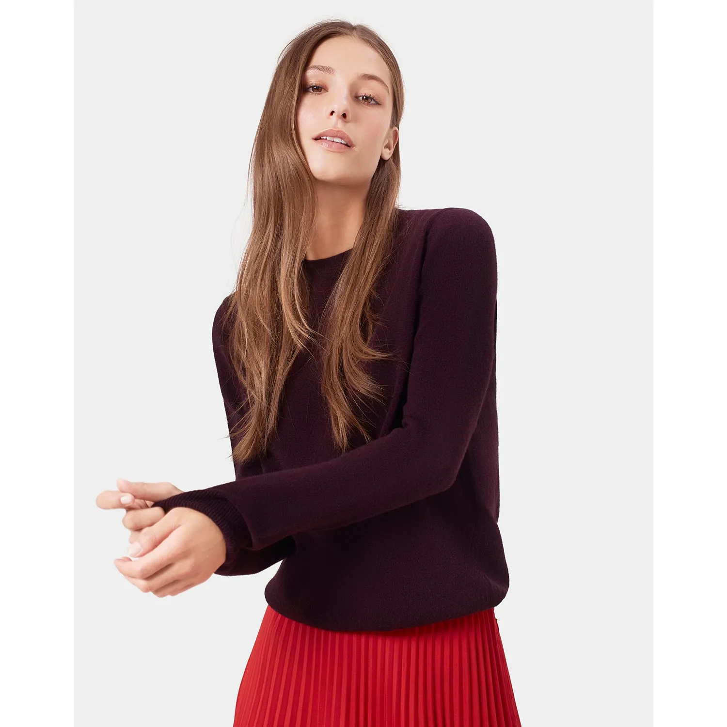 Classic Unisex Merino Wool Jumper, Oxblood Red
