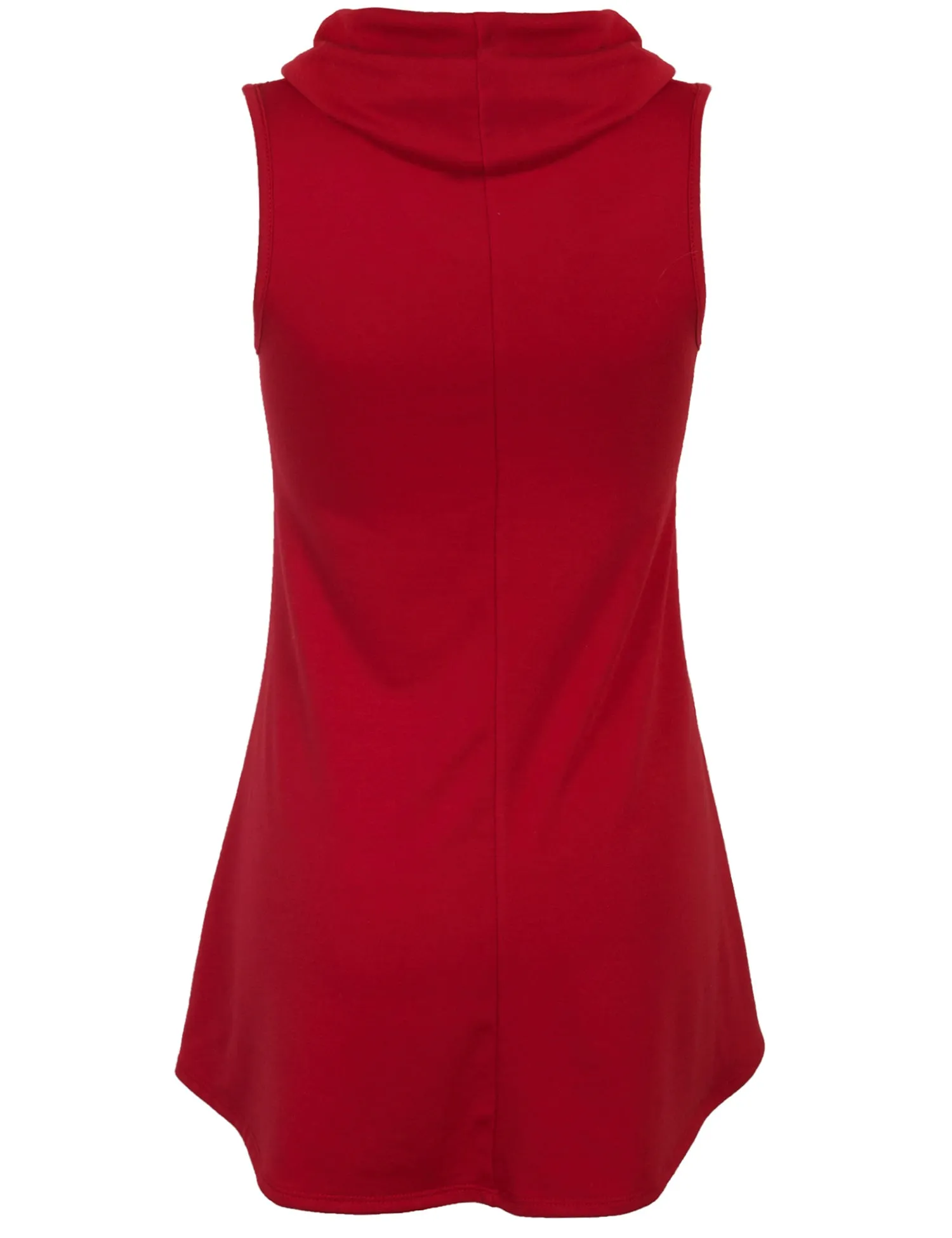 [Clearance] Womens Solid Cowl Neck Sleeveless Flared Knit Top