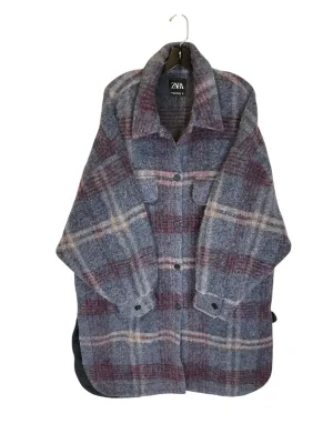 Coat Trench Coat By Zara In Blue, Size: Xxl
