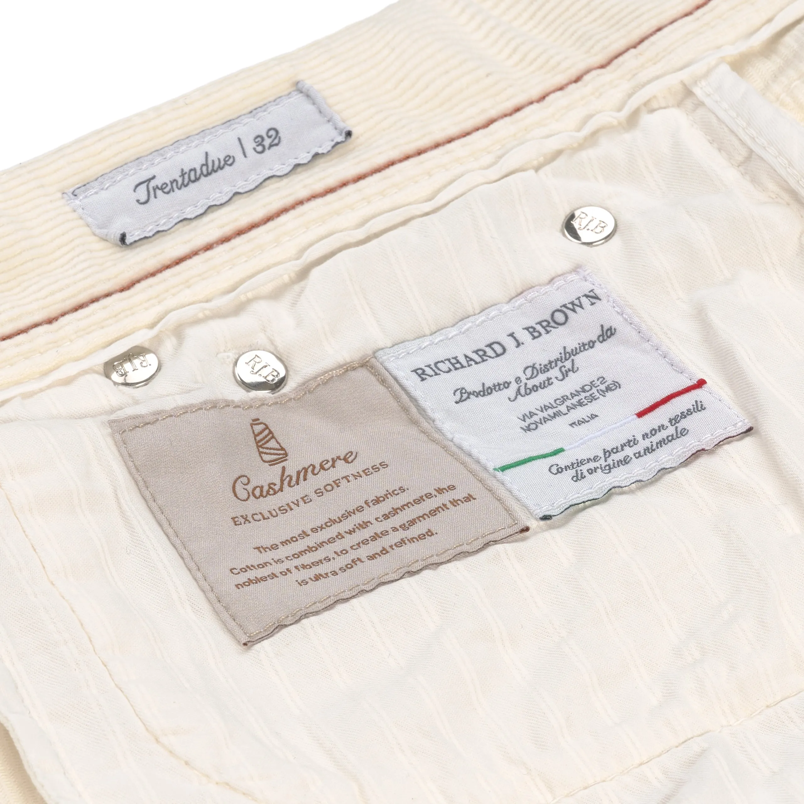 Corduroy Stretch-Cotton Jeans in Milk White