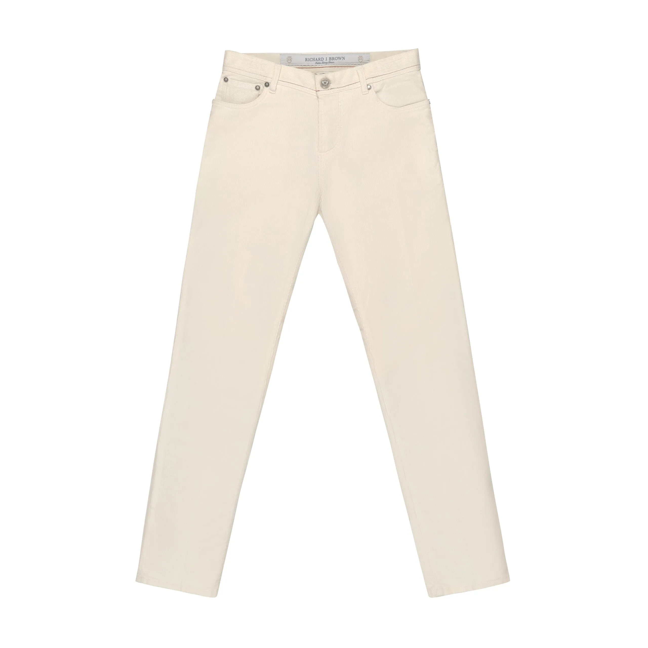 Corduroy Stretch-Cotton Jeans in Milk White