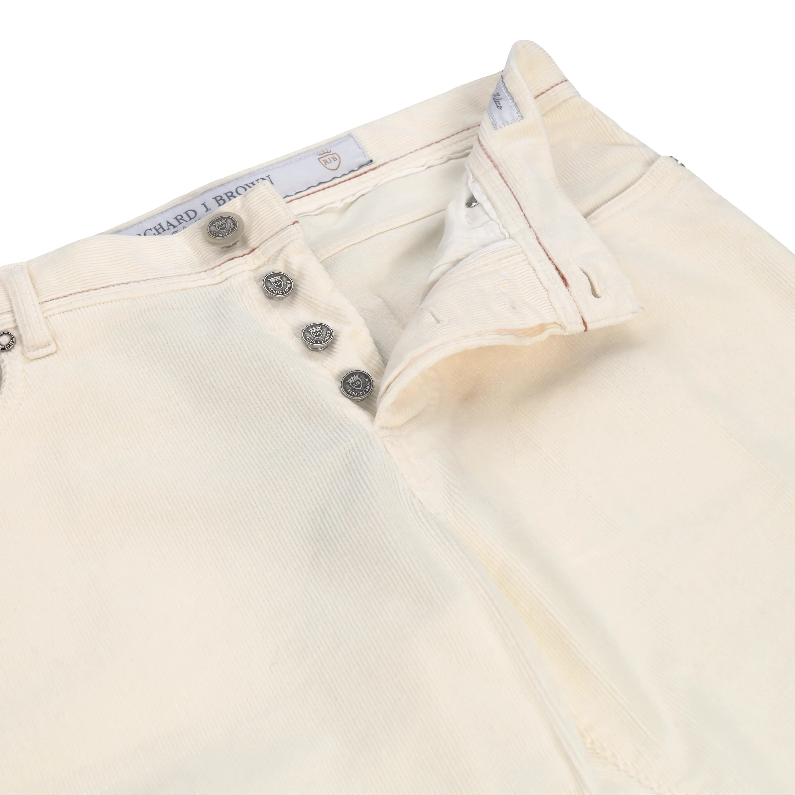 Corduroy Stretch-Cotton Jeans in Milk White