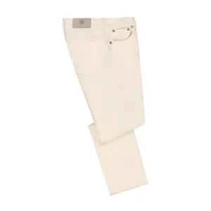 Corduroy Stretch-Cotton Jeans in Milk White
