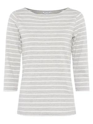 Core Cotton 3/4 Sleeve Tee - Grey Melange/Milk