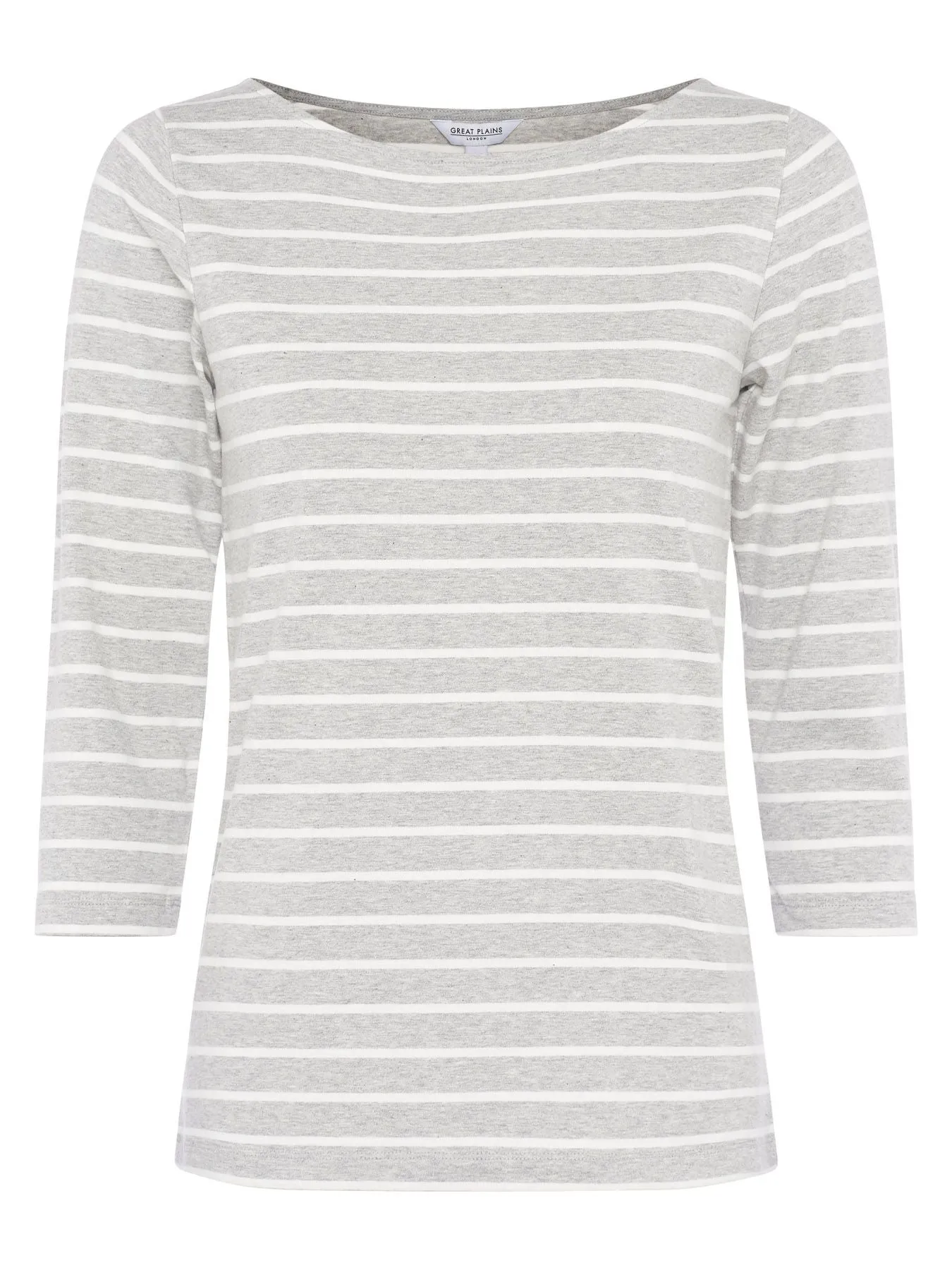 Core Cotton 3/4 Sleeve Tee - Grey Melange/Milk