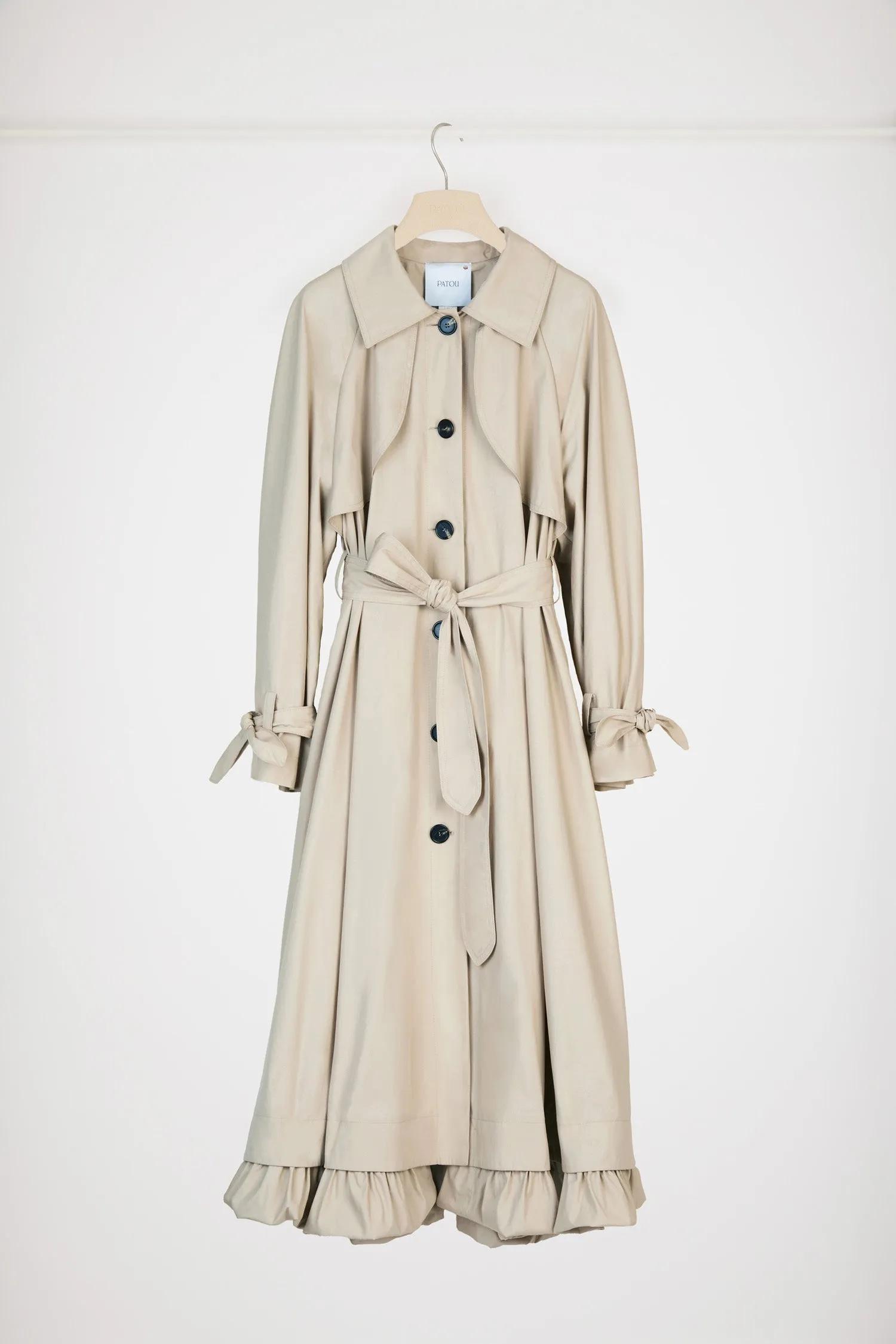 Cotton gabardine trench coat