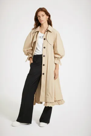 Cotton gabardine trench coat