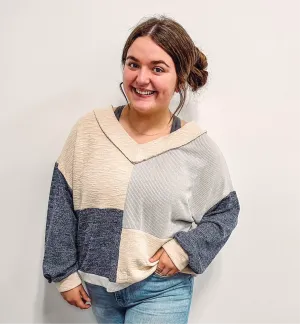 Cozy Colorblock Knit Top
