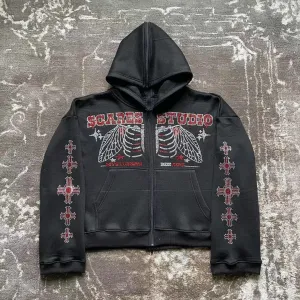 Cross demon contract casual street hoodie