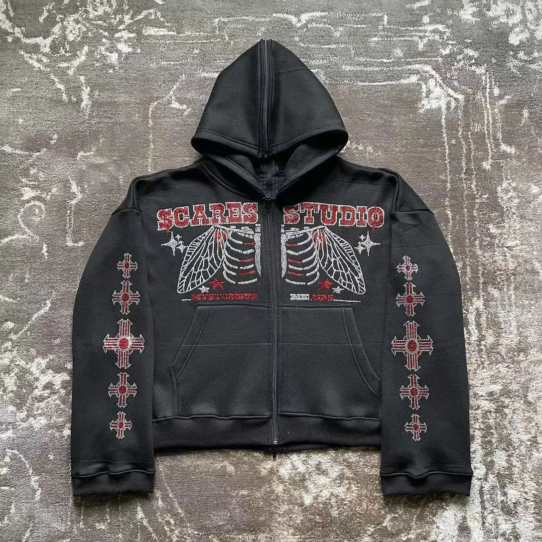 Cross demon contract casual street hoodie