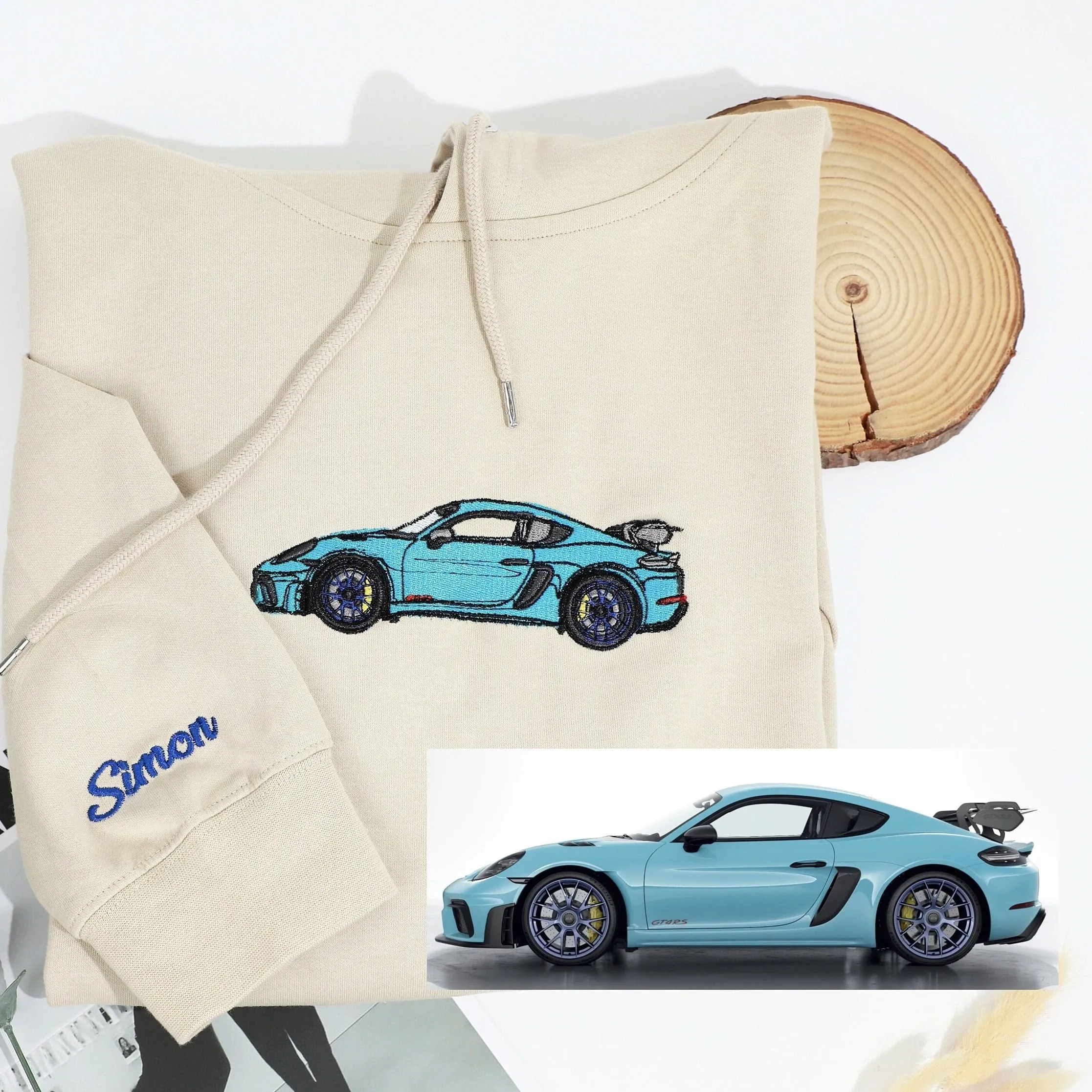 Custom Car Embroidered Sweatshirt – Personalized Gift for Car Enthusiasts