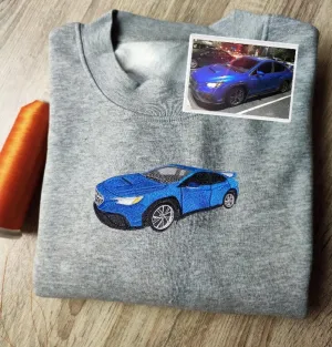 Custom Car Embroidered Sweatshirt – Personalized Gift for Car Enthusiasts
