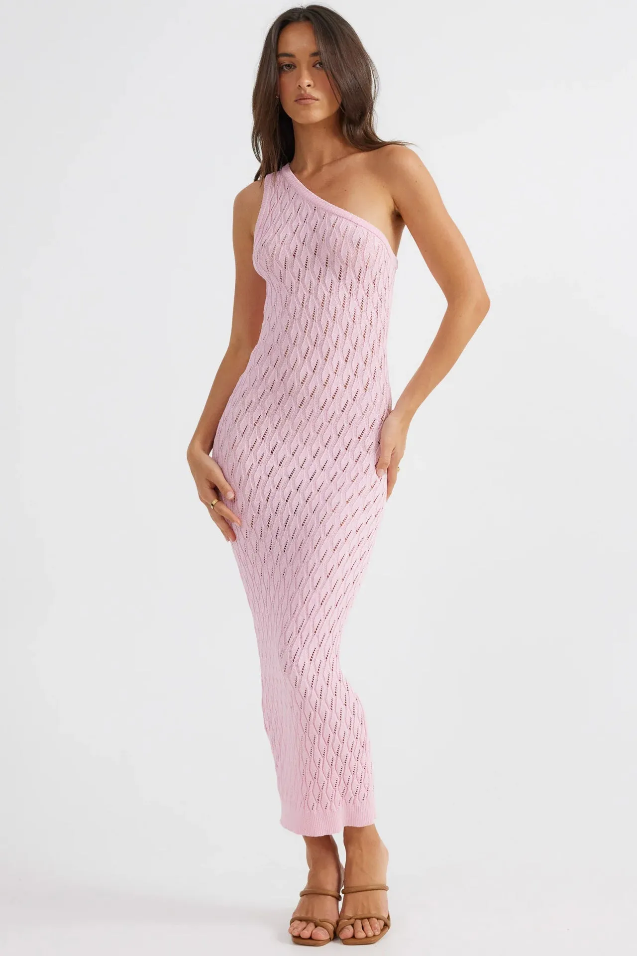 Danielle - One-Shoulder Knit Midi Dress