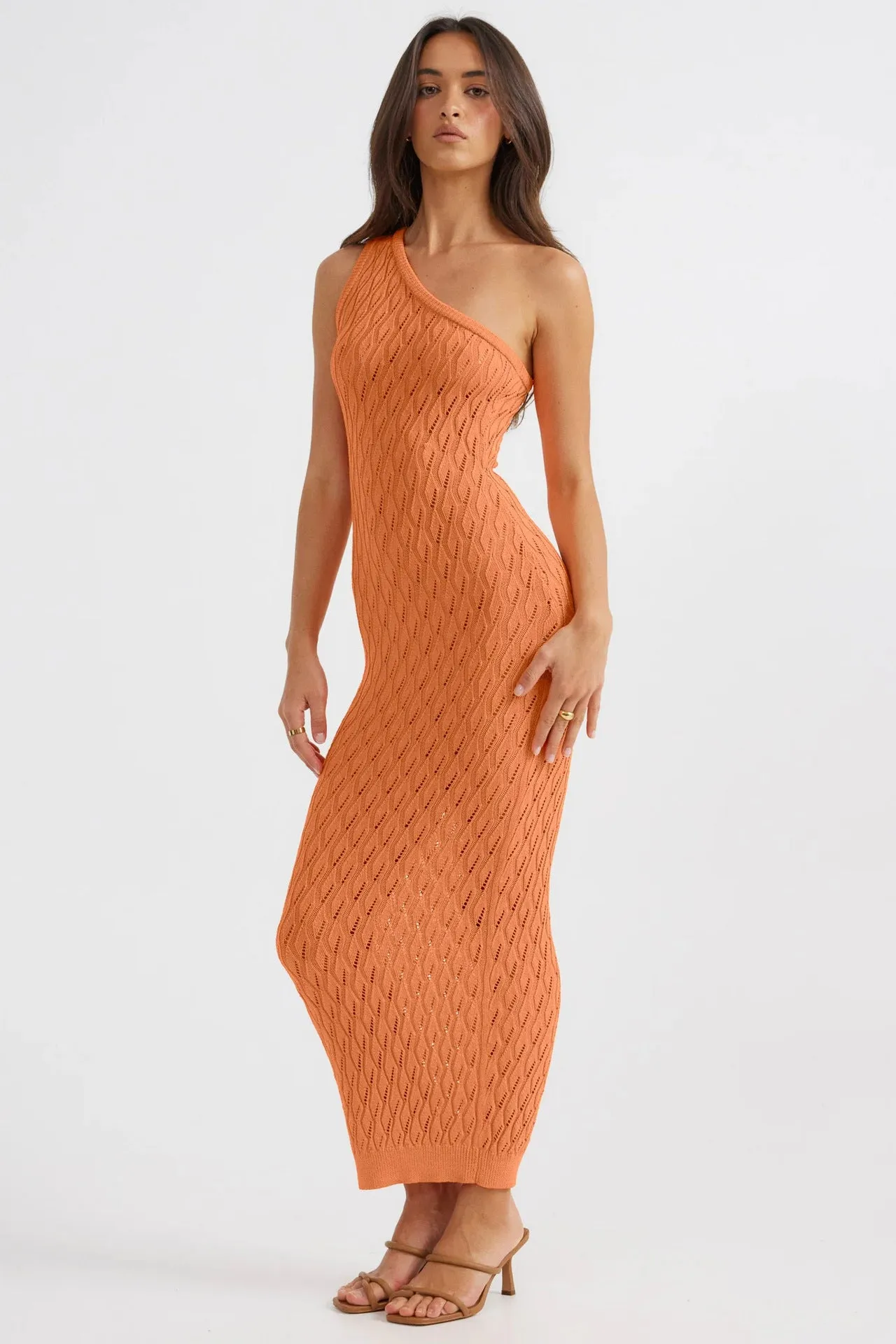 Danielle - One-Shoulder Knit Midi Dress