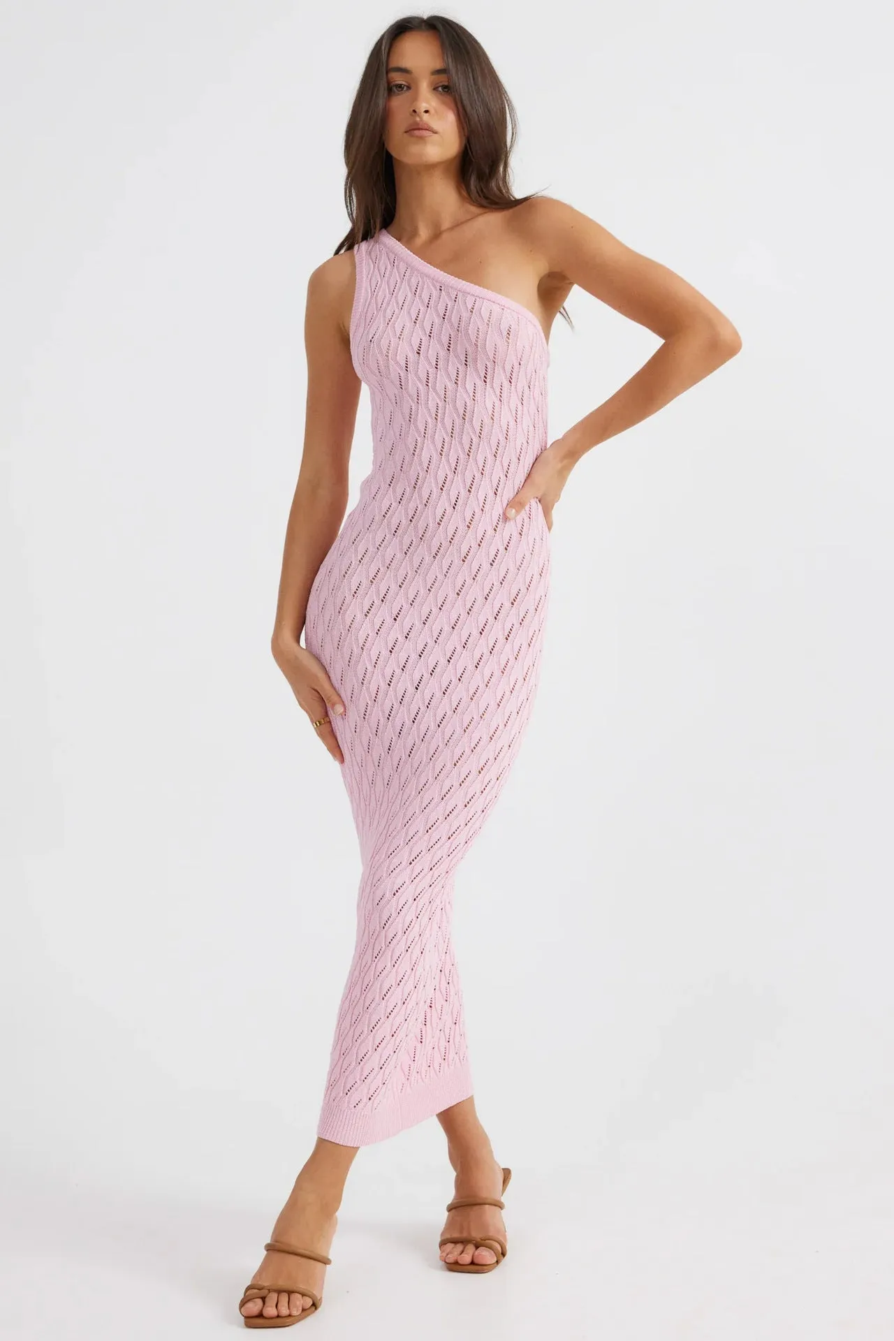 Danielle - One-Shoulder Knit Midi Dress