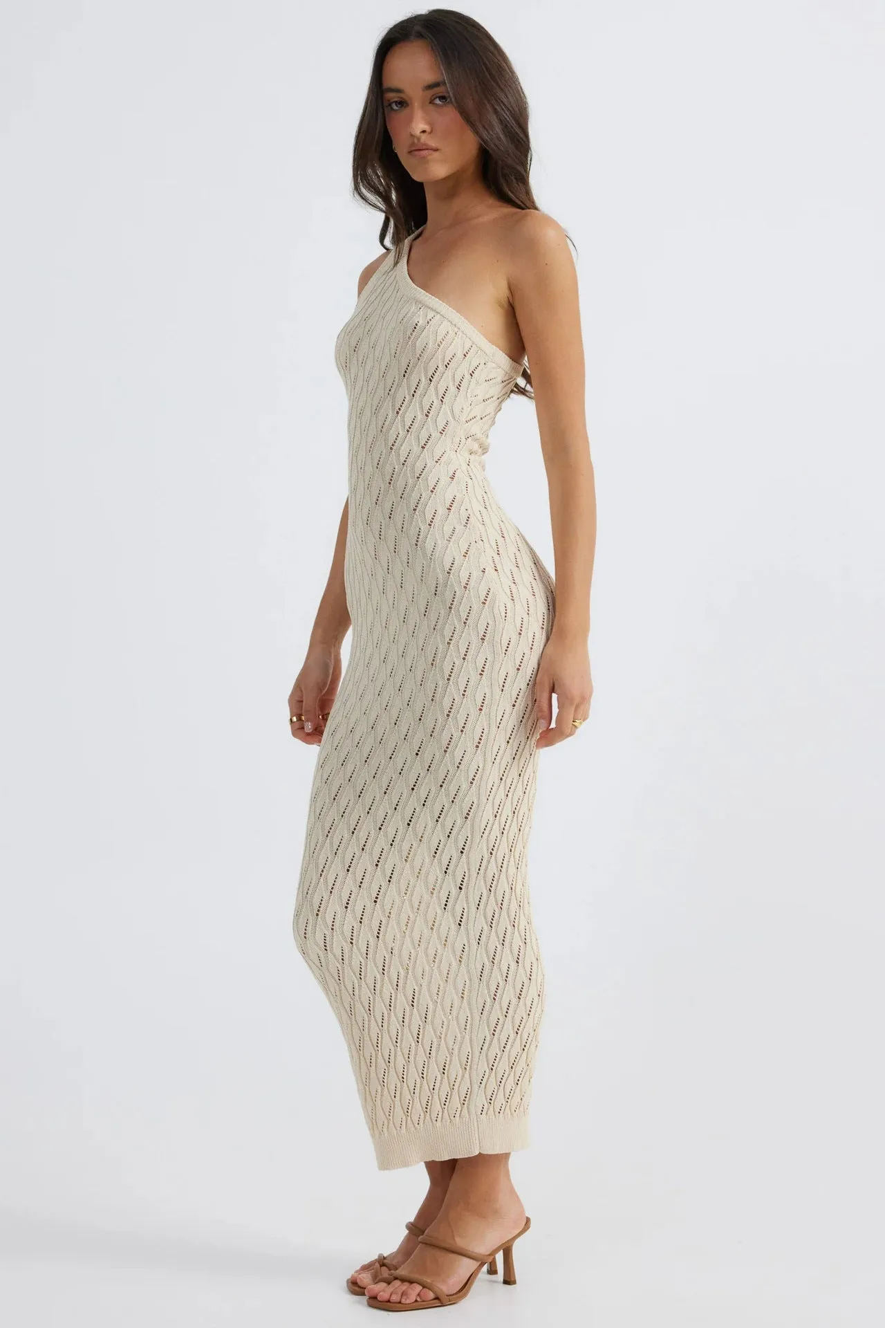 Danielle - One-Shoulder Knit Midi Dress