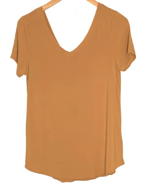 Dark Autumn Ochre Double-V Knit Top