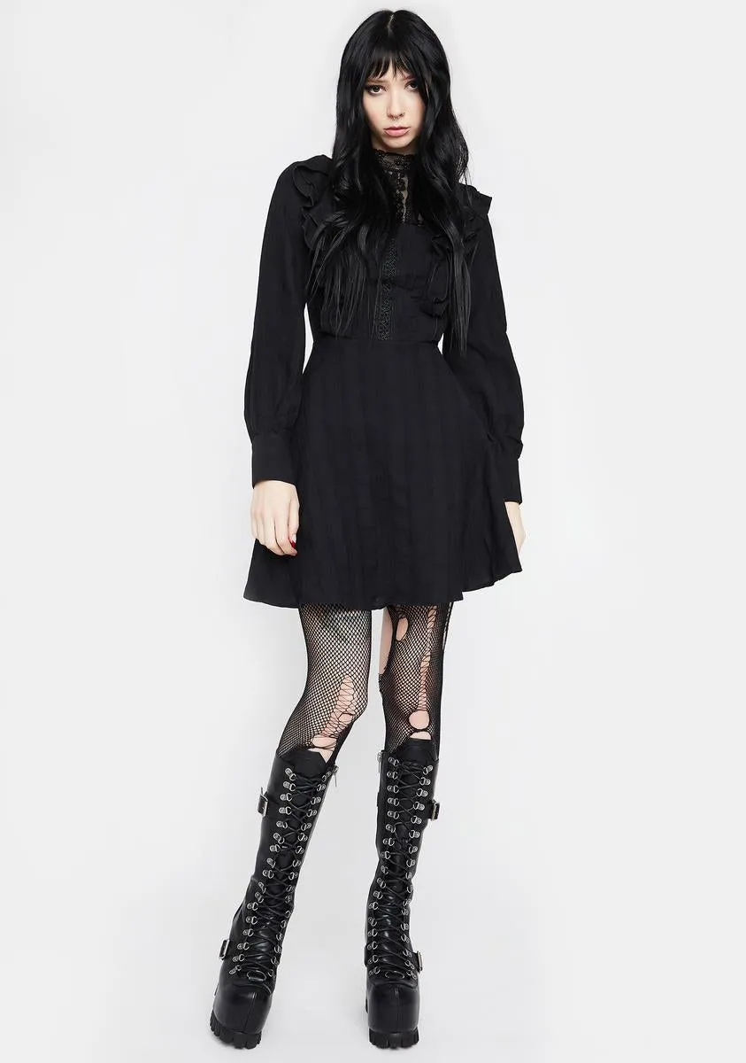 Dark Mysterious Frilly Lace Dress