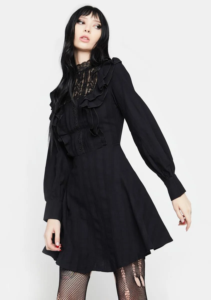 Dark Mysterious Frilly Lace Dress