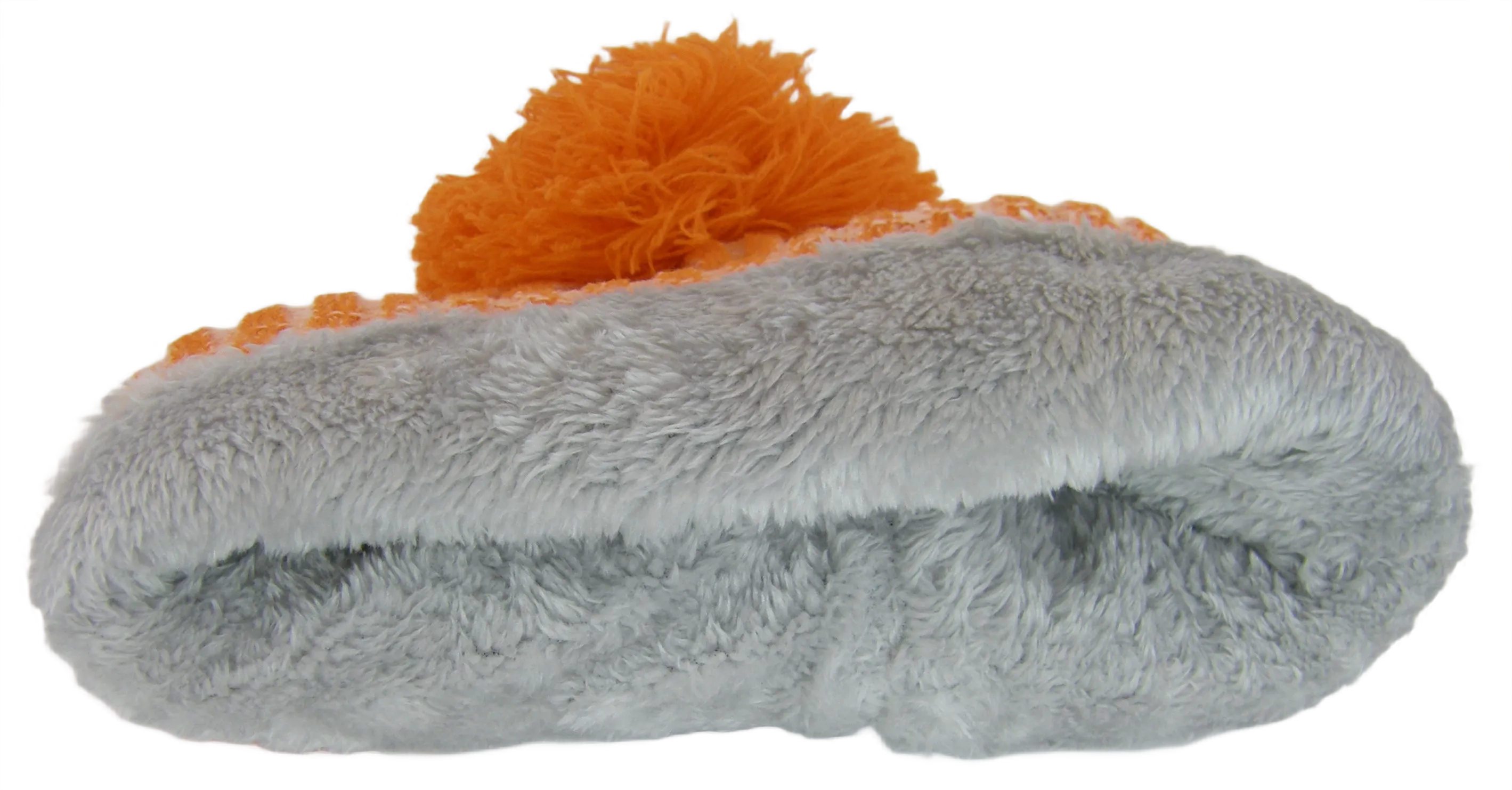 Detroit Plush Lined Embroidered Winter Knit Pom Beanie Hat (Orange)
