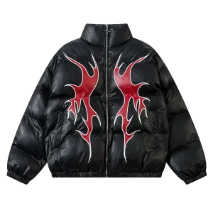 'Deviant' Embroidered Puffer Jacket