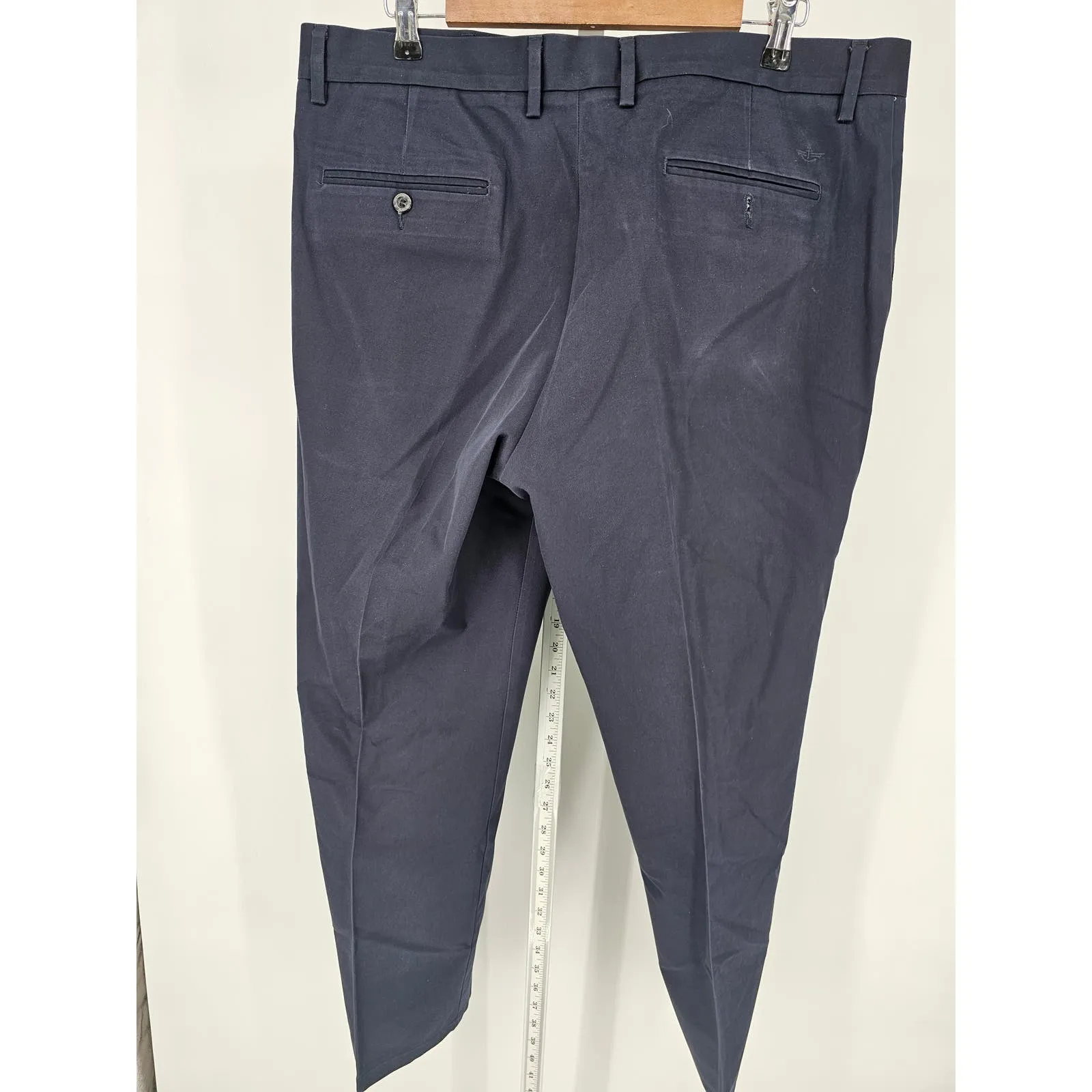 Dockers Classic Fit Mens Sz 38x31 Dress Pants Cotton Blend Navy Blue Flat Front