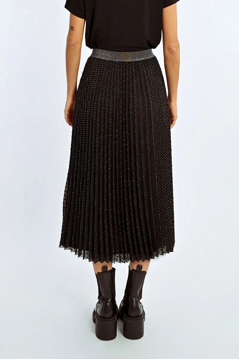 Dot Pleated Skirt
