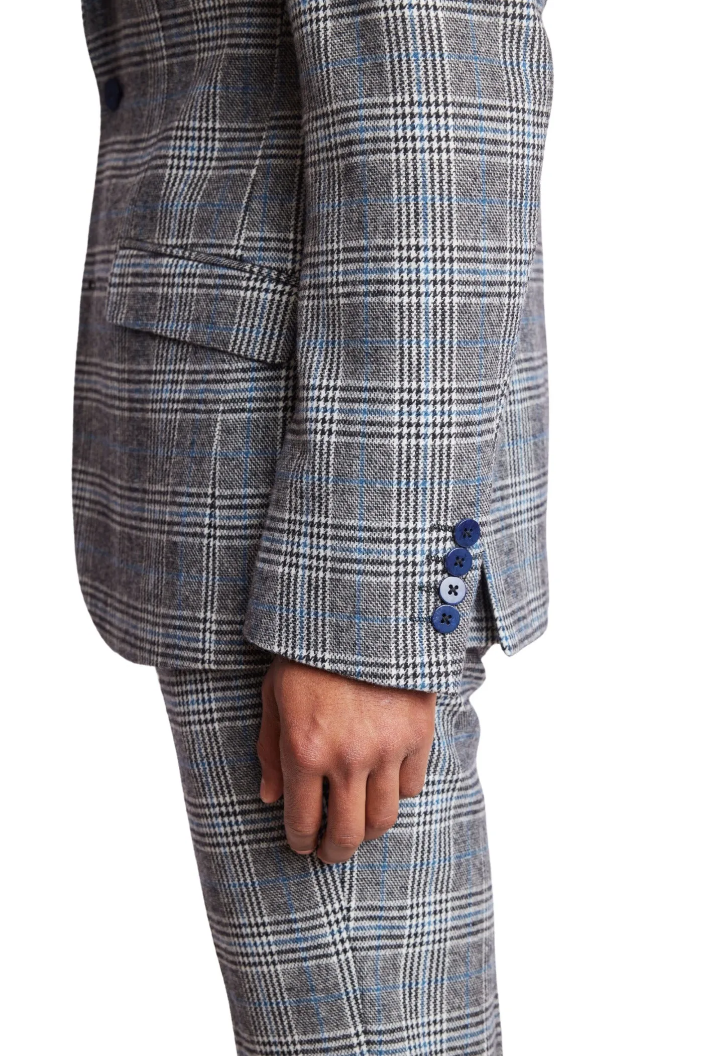 Dover Notch Jacket - slim - Black Arctic Blue Check