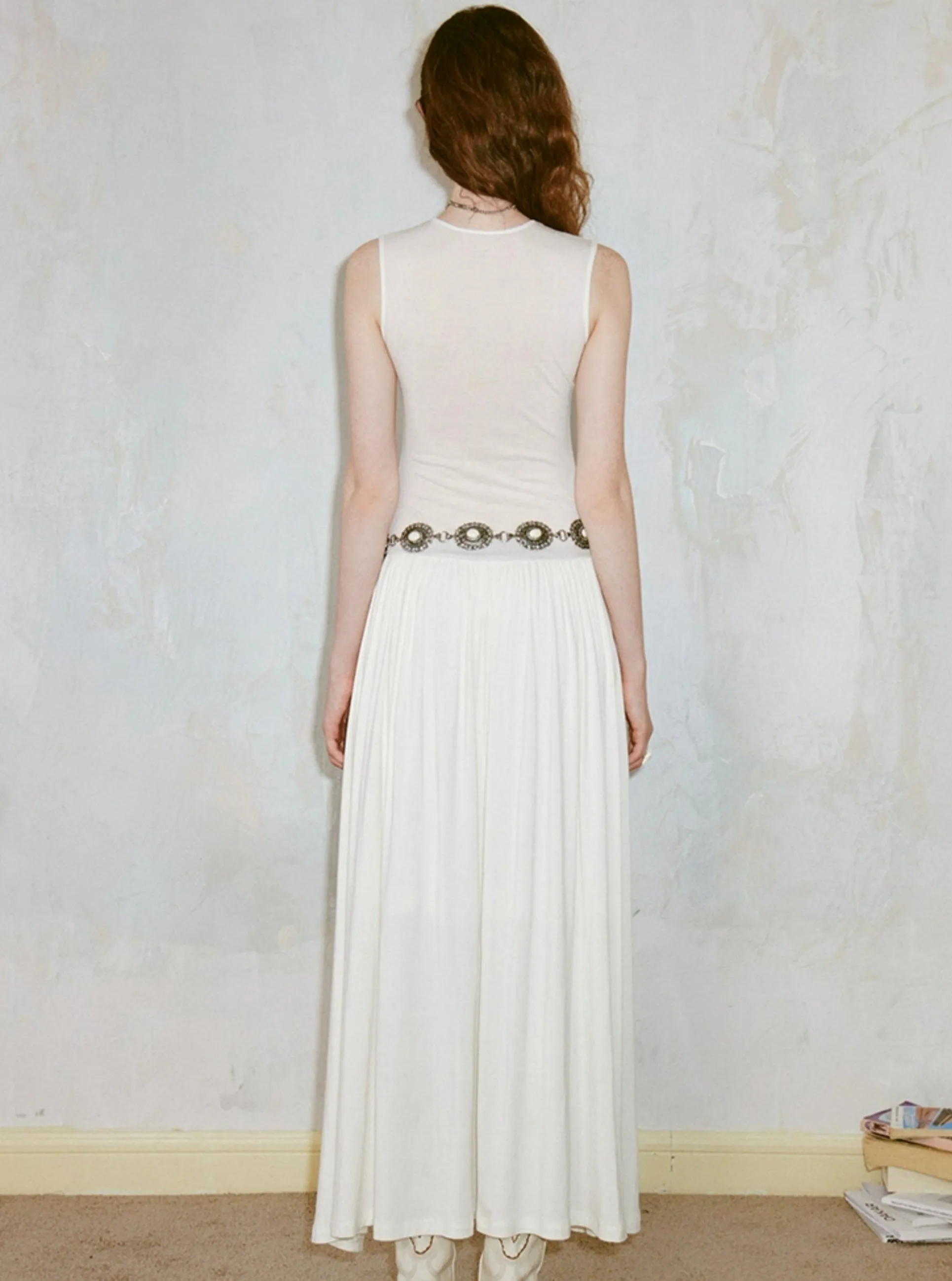 Draped Knit Pleated Dress