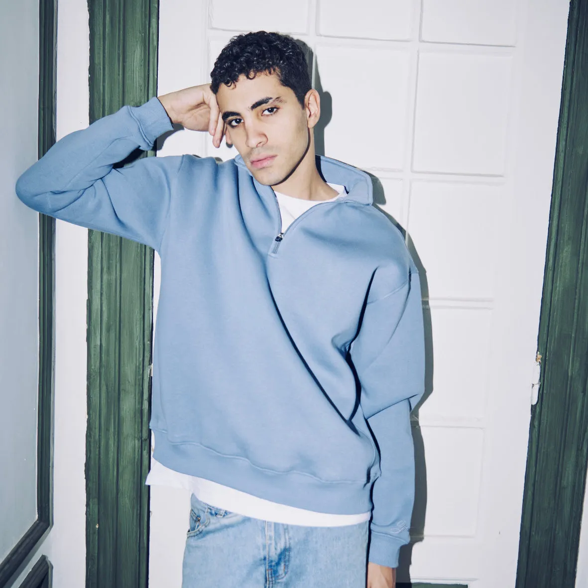 Dusty Blue Quarter Zip