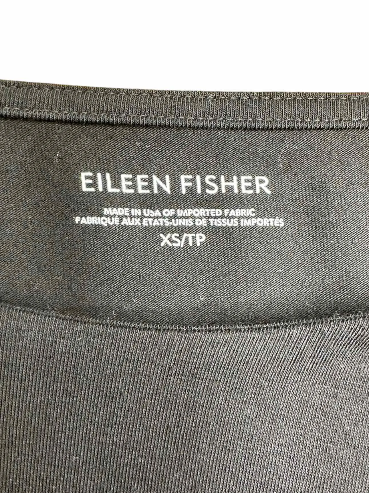 EILEEN FISHER Black Stretch Knit Mini Dress Size XS