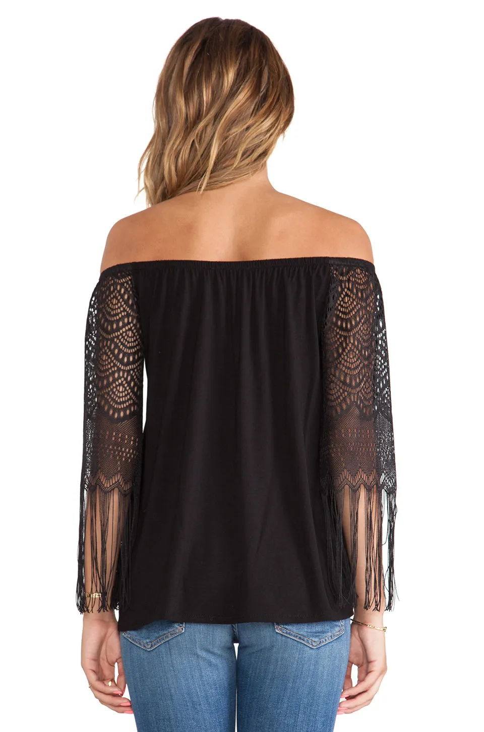 Farrah Off Shoulder Top (BLACK)-VT9214