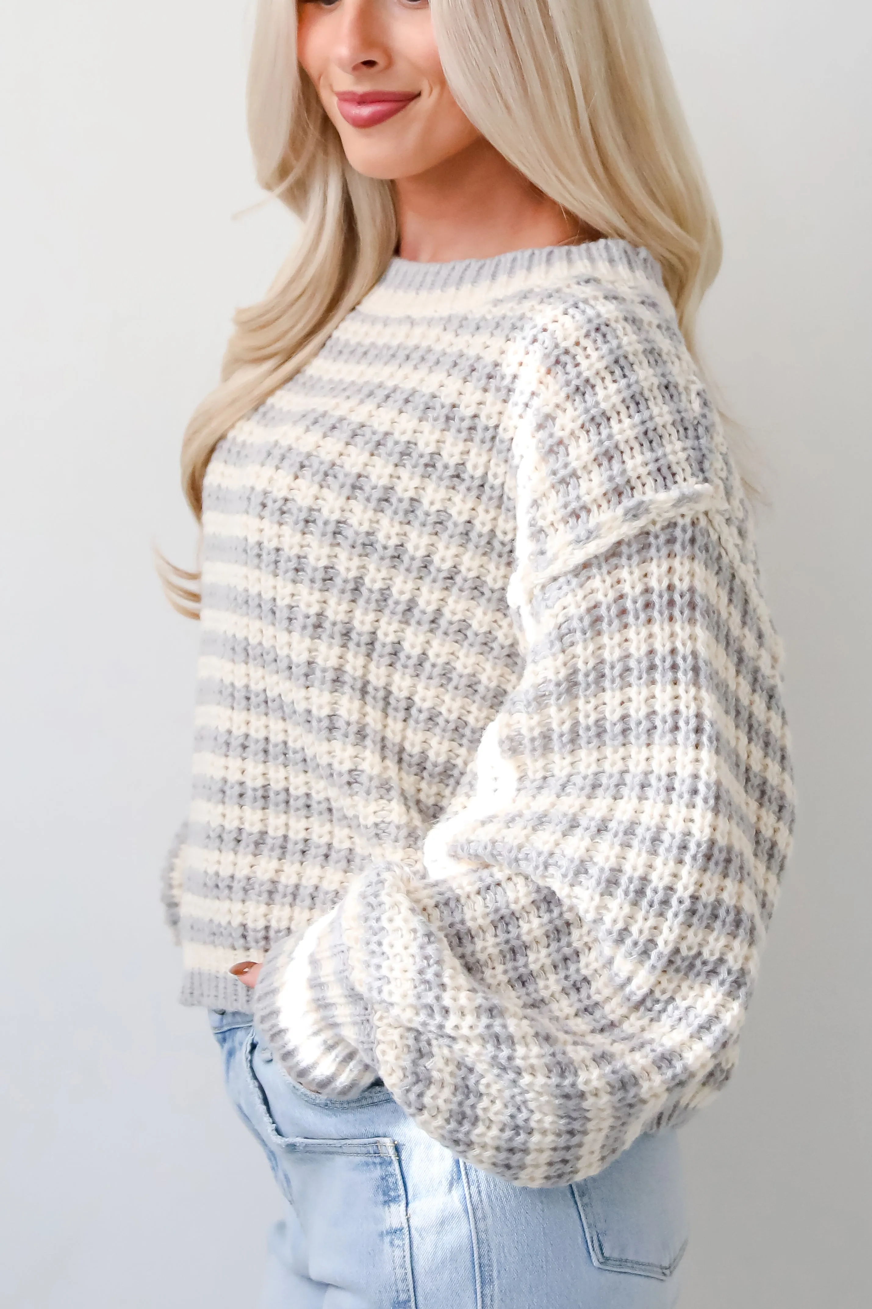 FINAL SALE - Windy Weather Ivory Striped Sweater