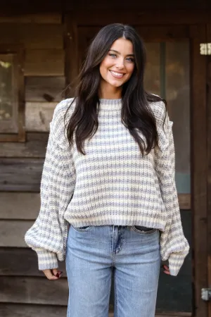 FINAL SALE - Windy Weather Ivory Striped Sweater