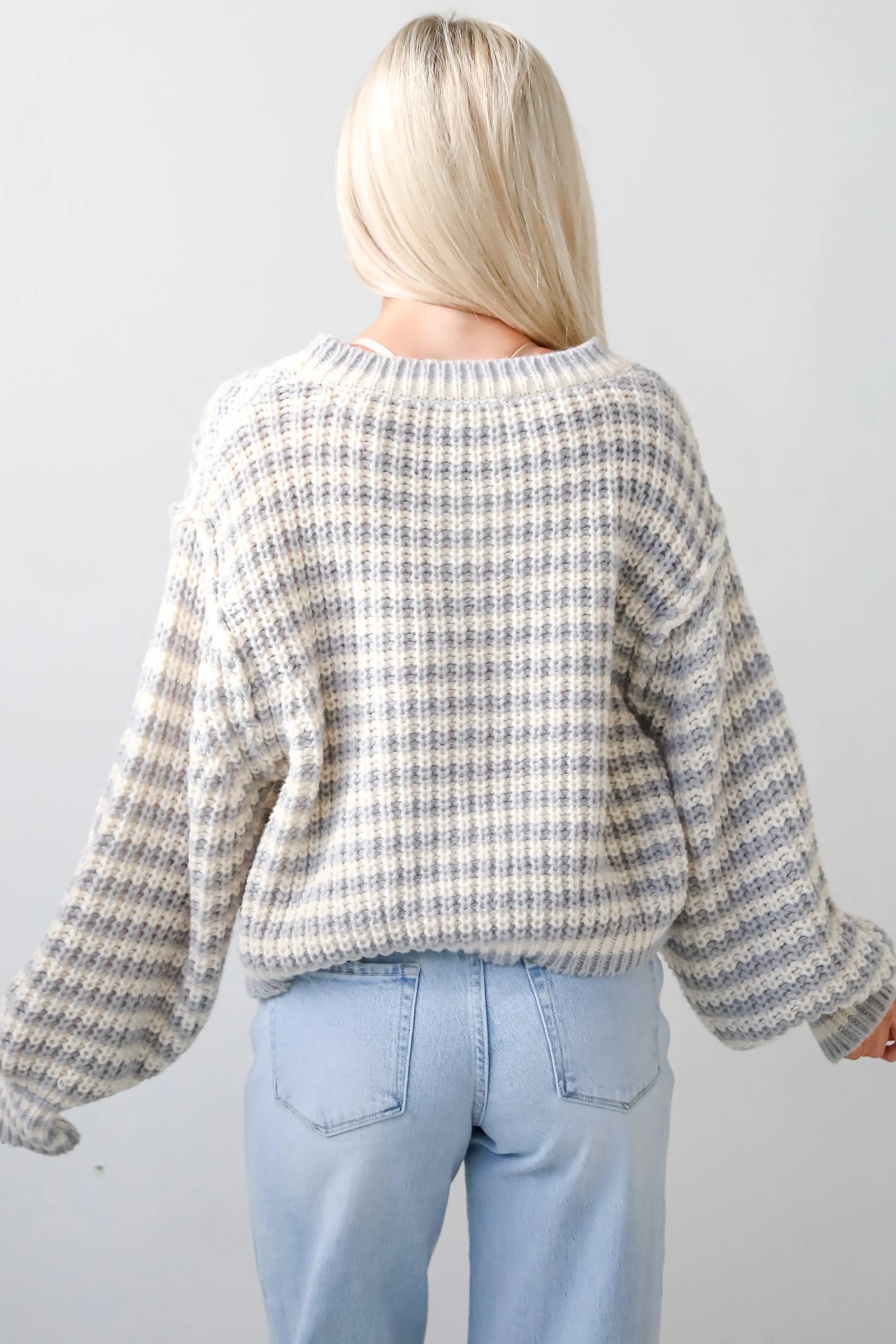 FINAL SALE - Windy Weather Ivory Striped Sweater