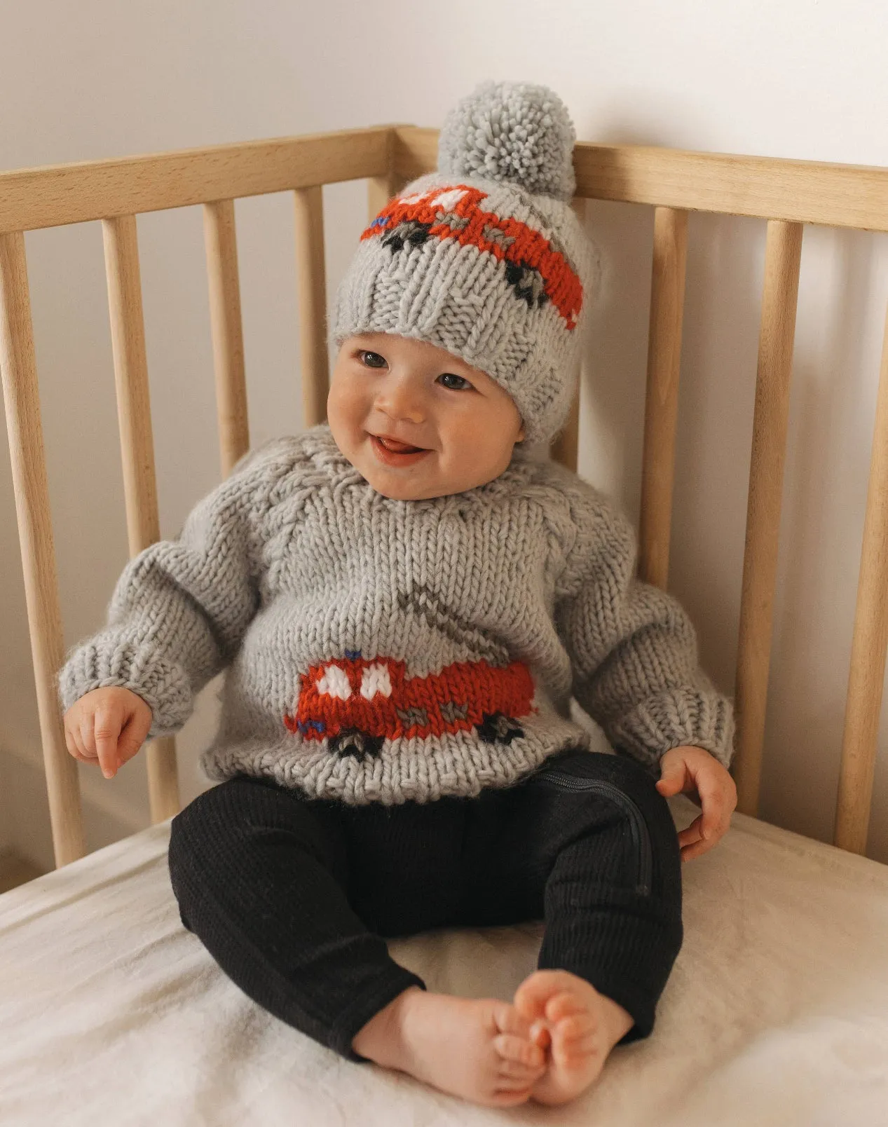 Fire Engine Beanie Hat Baby & Kids